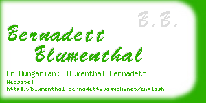 bernadett blumenthal business card